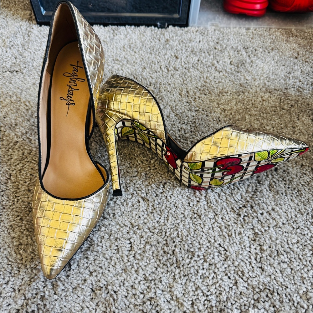 Stylish Gold and Multicolor Heels by TaylorSays